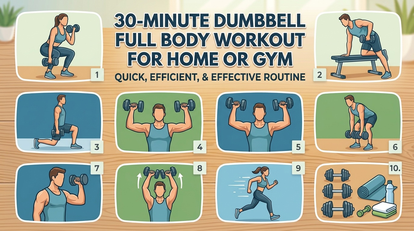 30-Minute Dumbbell Full Body Workout for Home or Gym