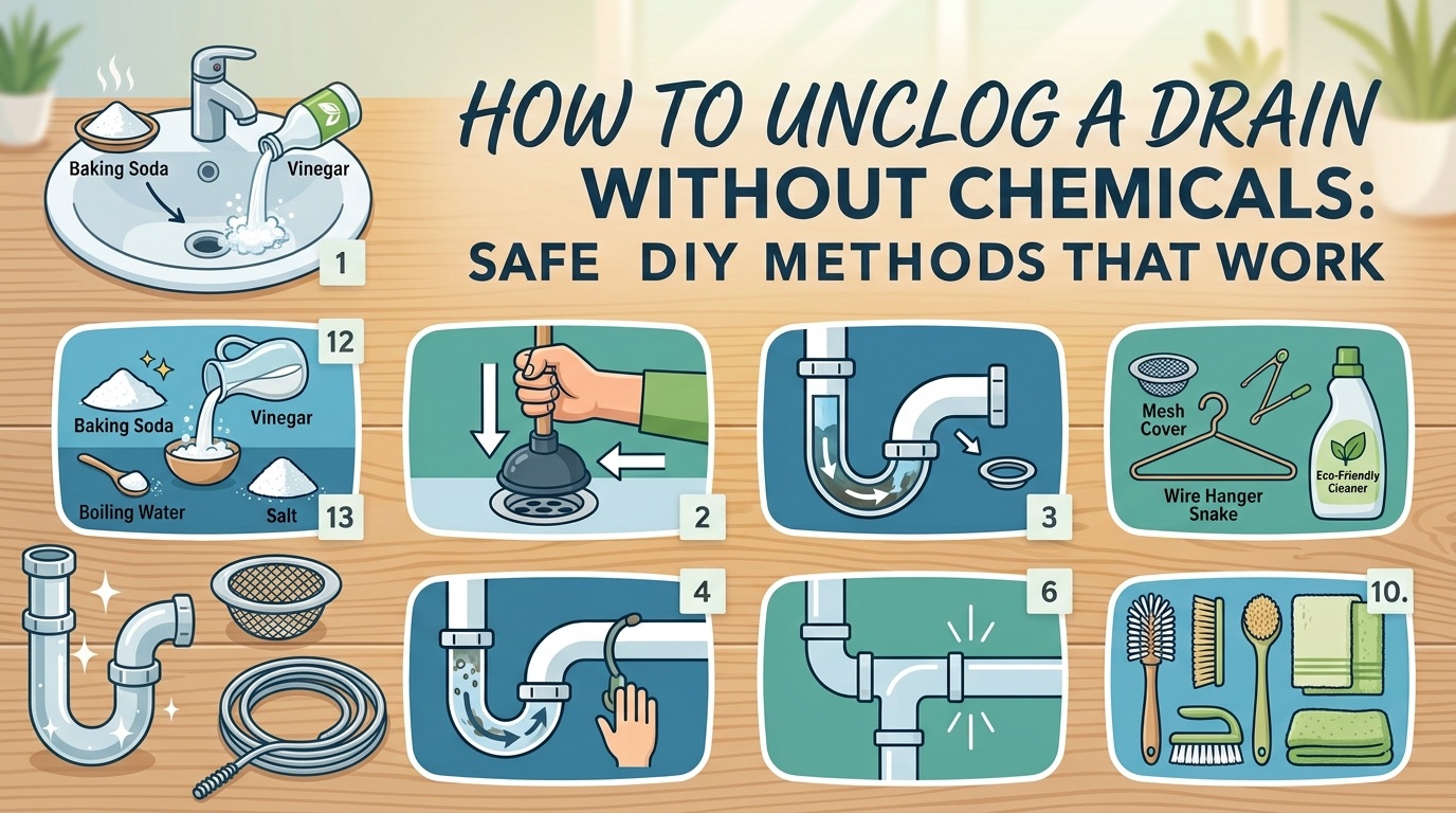 How to Unclog a Drain Without Chemicals: Safe DIY Methods That Work